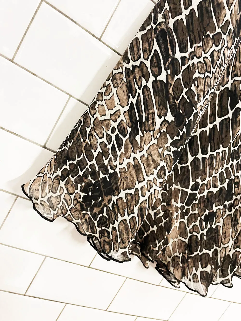 y2k frankie & missy chiffon animal print midi skirt sold by Good Market Thrift Store product image thumbnail 3