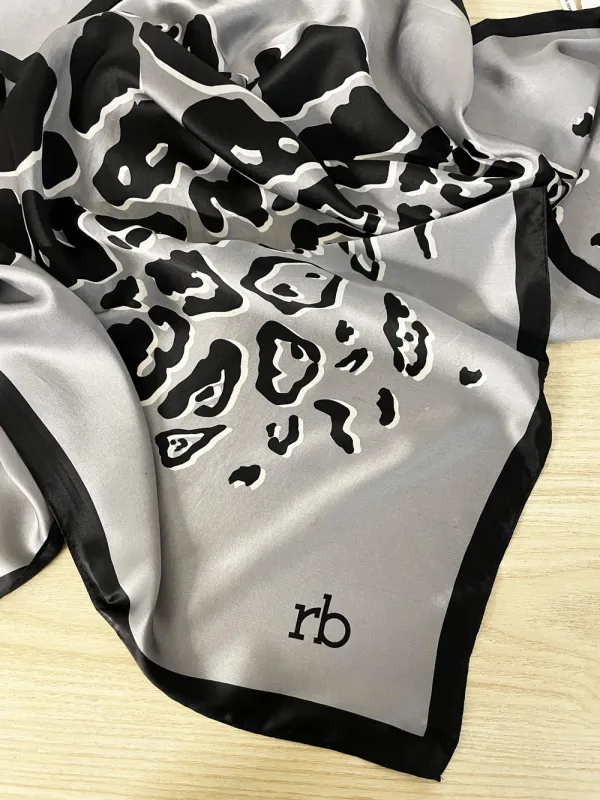 roccobarocco 100% silk animal print square scarf sold by Good Market Thrift Store