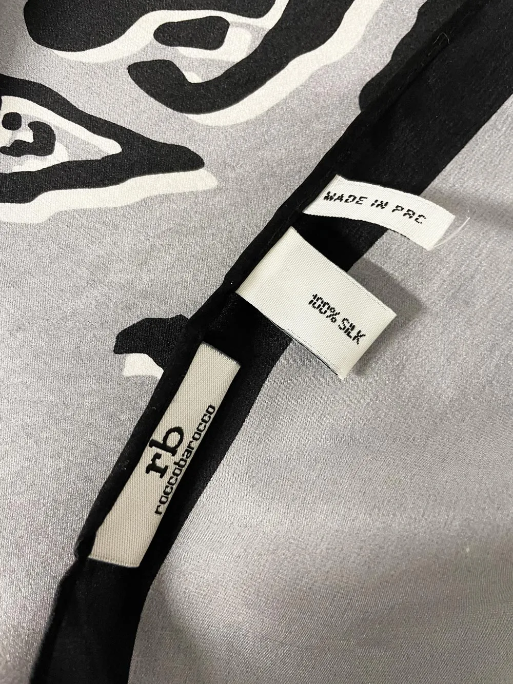 roccobarocco 100% silk animal print square scarf sold by Good Market Thrift Store product image thumbnail 2