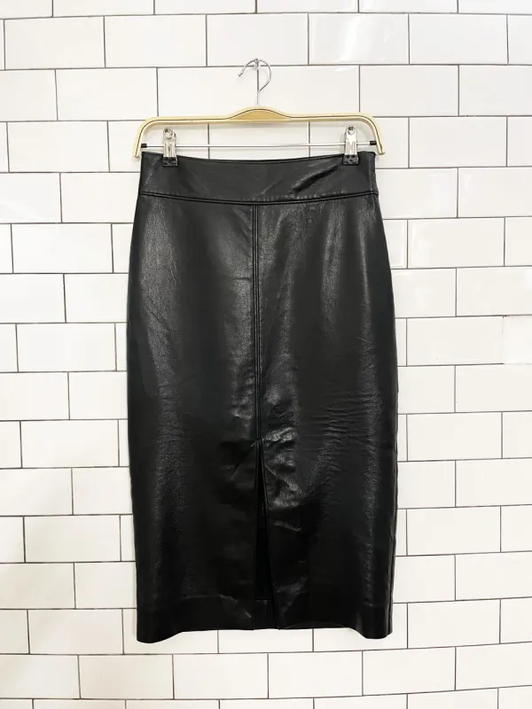 babaton pegu faux leather pencil skirt | aritzia sold by Good Market Thrift Store