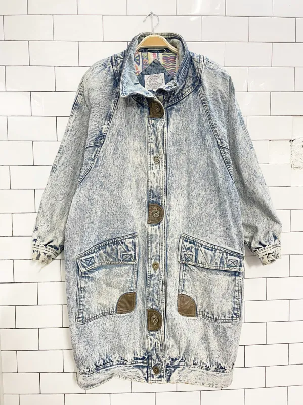 vintage 80s be in the seen acid wash flannel lined denim parka sold by Good Market Thrift Store