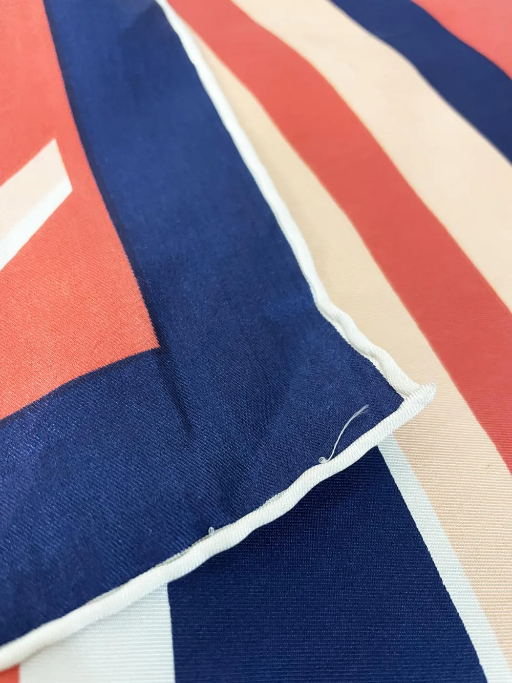 vintage 60s mod swirl silk square hair neck scarf | hand-rolled edge sold by Good Market Thrift Store product image thumbnail 3