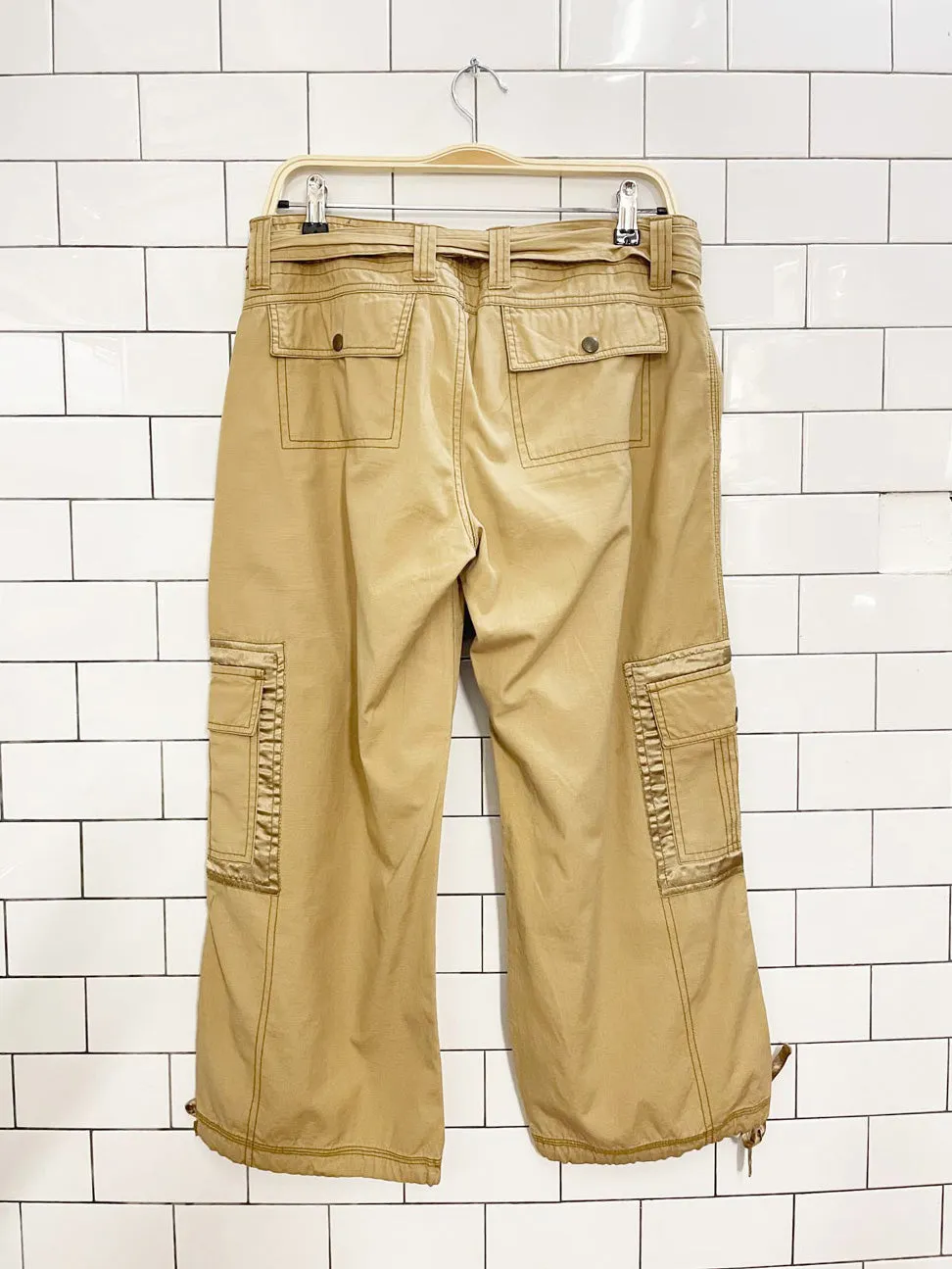 y2k bb dakota satin trim crop parachute utility pant sold by Good Market Thrift Store product image thumbnail 4