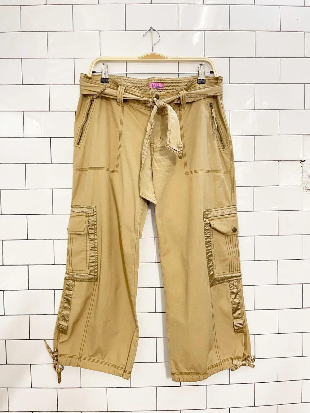 y2k bb dakota satin trim crop parachute utility pant sold by Good Market Thrift Store