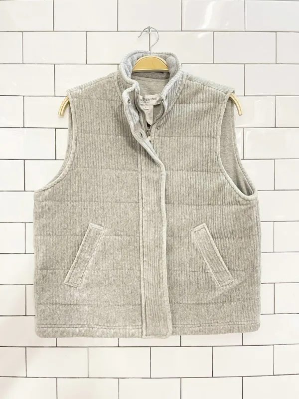 vintage 90s jones new york chunky cord velour puffer vest sold by Good Market Thrift Store