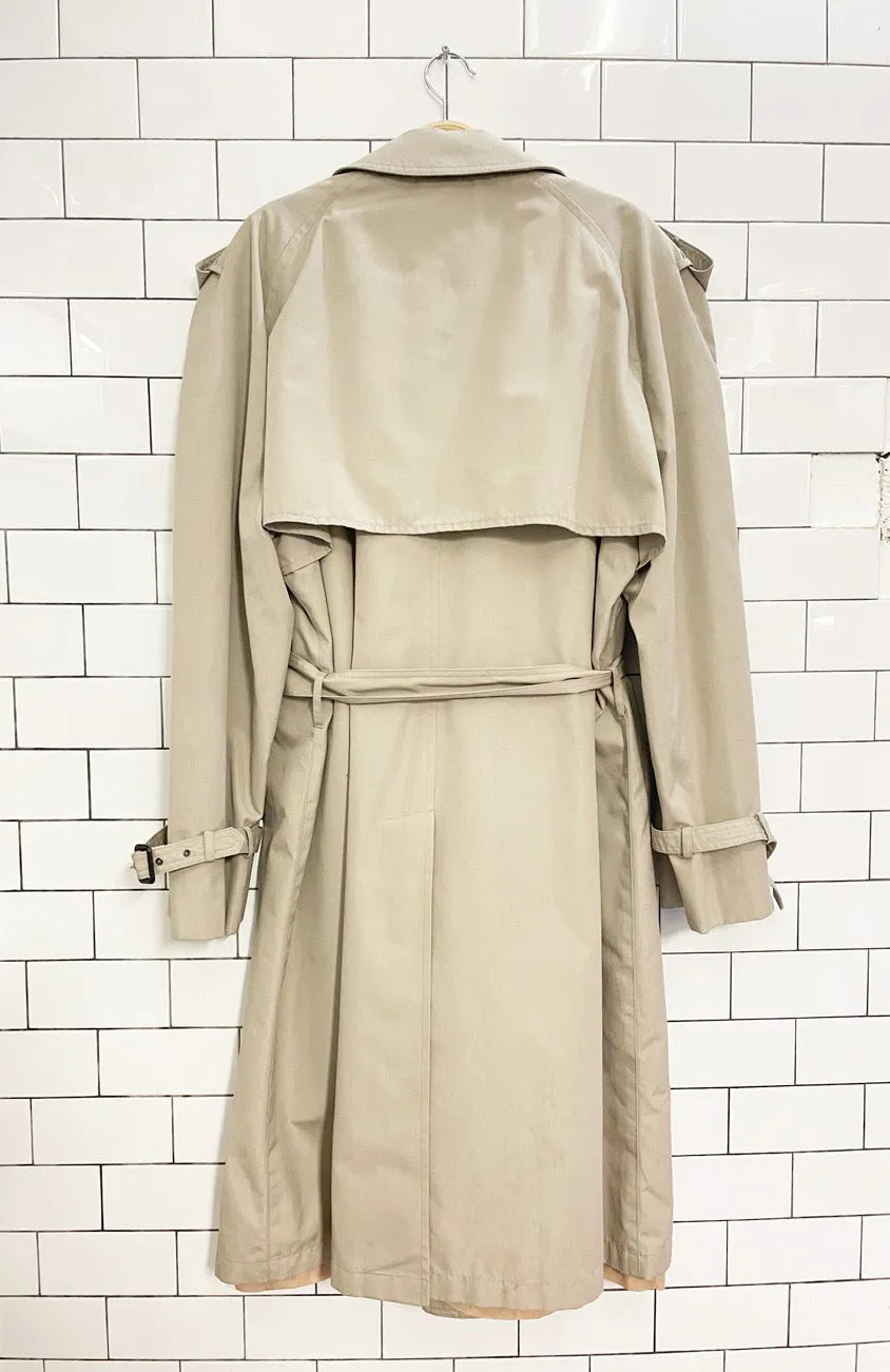 vintage 80s moores tartan-lined double breasted classic trench coat sold by Good Market Thrift Store product image thumbnail 4