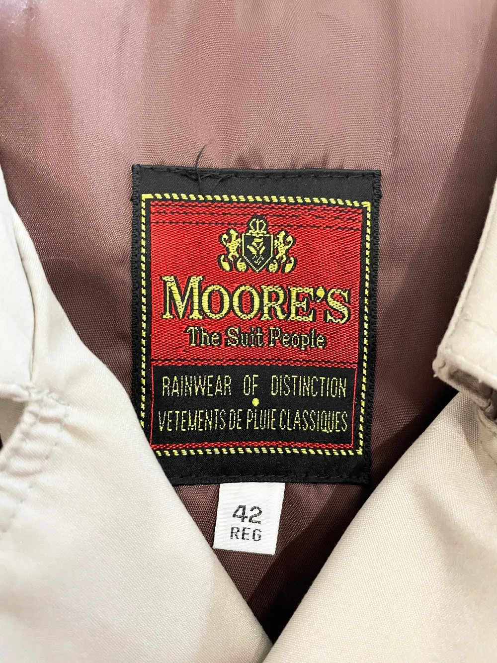 vintage 80s moores tartan-lined double breasted classic trench coat sold by Good Market Thrift Store product image thumbnail 2