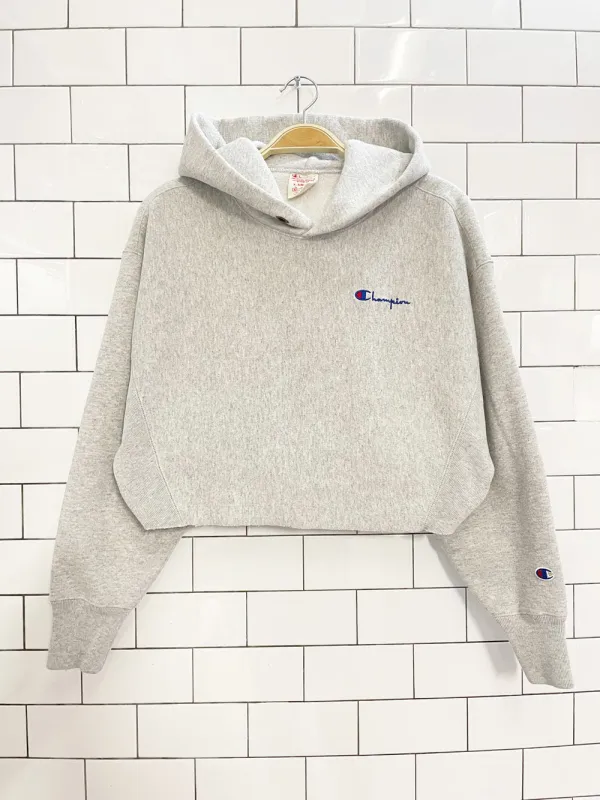 madewell x champion reverse weave boxy crop hoodie sold by Good Market Thrift Store