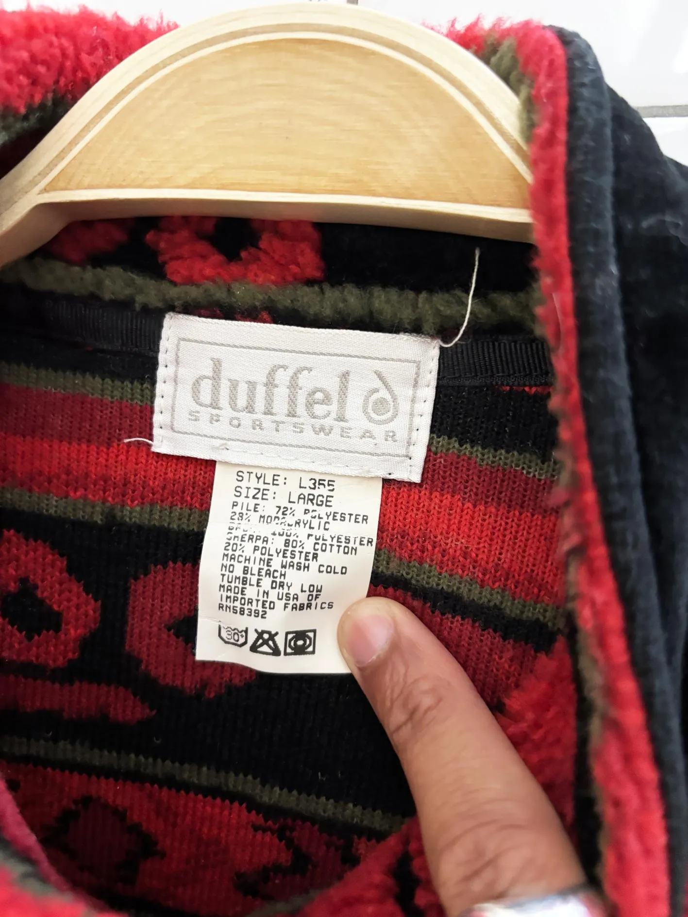 vintage 90s duffel sportswear fleece zip up vest | made in usa sold by Good Market Thrift Store product image thumbnail 3