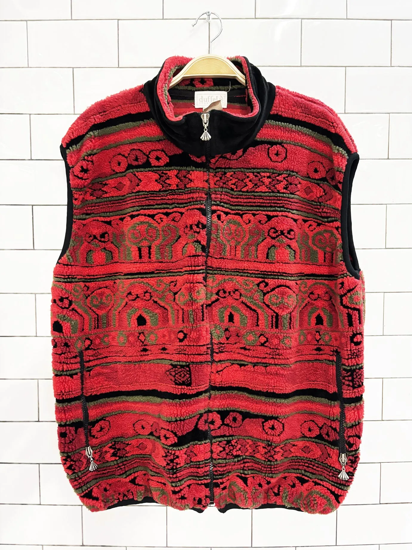 vintage 90s duffel sportswear fleece zip up vest | made in usa sold by Good Market Thrift Store