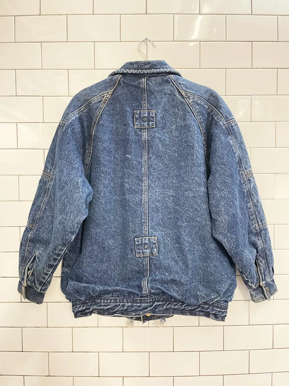 vintage 90s IONA sherpa lined denim bomber jacket sold by Good Market Thrift Store product image thumbnail 4