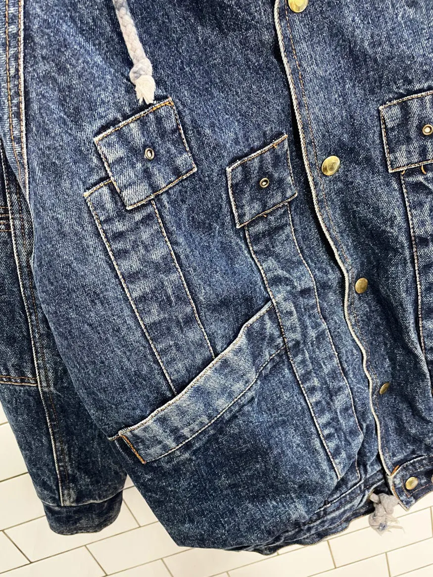 vintage 90s IONA sherpa lined denim bomber jacket sold by Good Market Thrift Store product image thumbnail 3