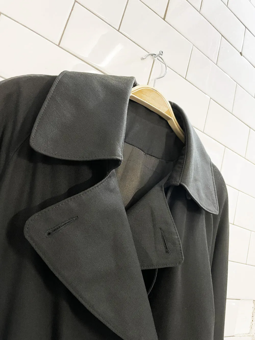 vintage trilogi 100% wool short trench coat sold by Good Market Thrift Store product image thumbnail 3