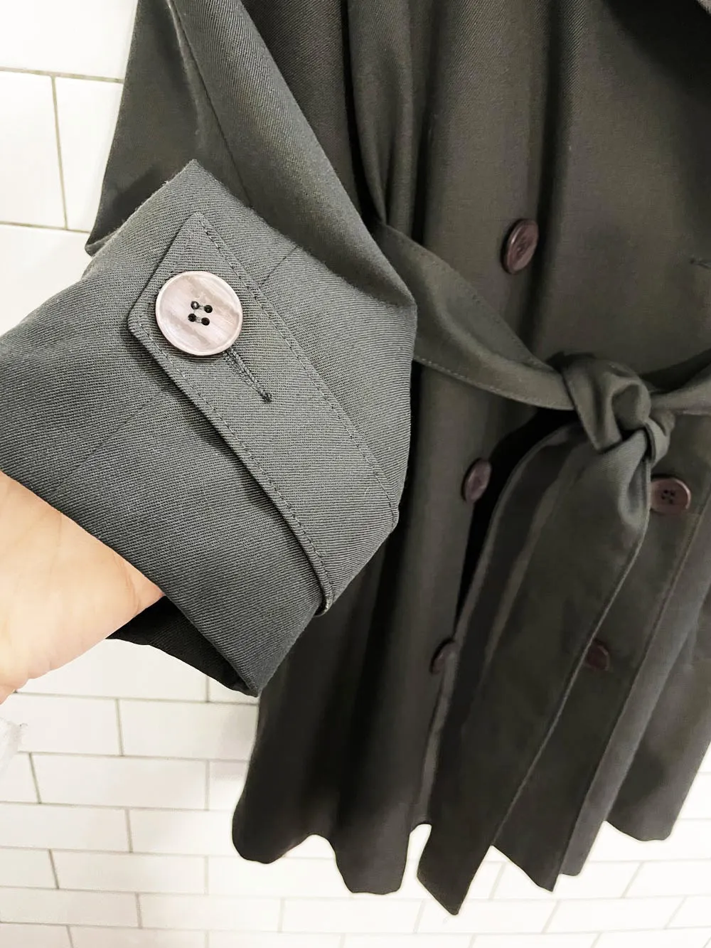 vintage trilogi 100% wool short trench coat sold by Good Market Thrift Store product image thumbnail 4