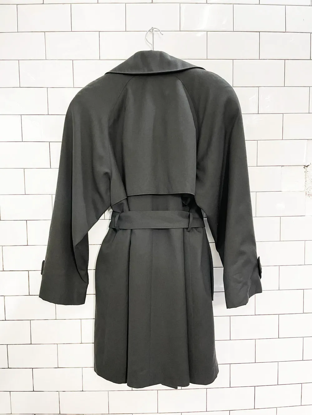 vintage trilogi 100% wool short trench coat sold by Good Market Thrift Store product image thumbnail 5