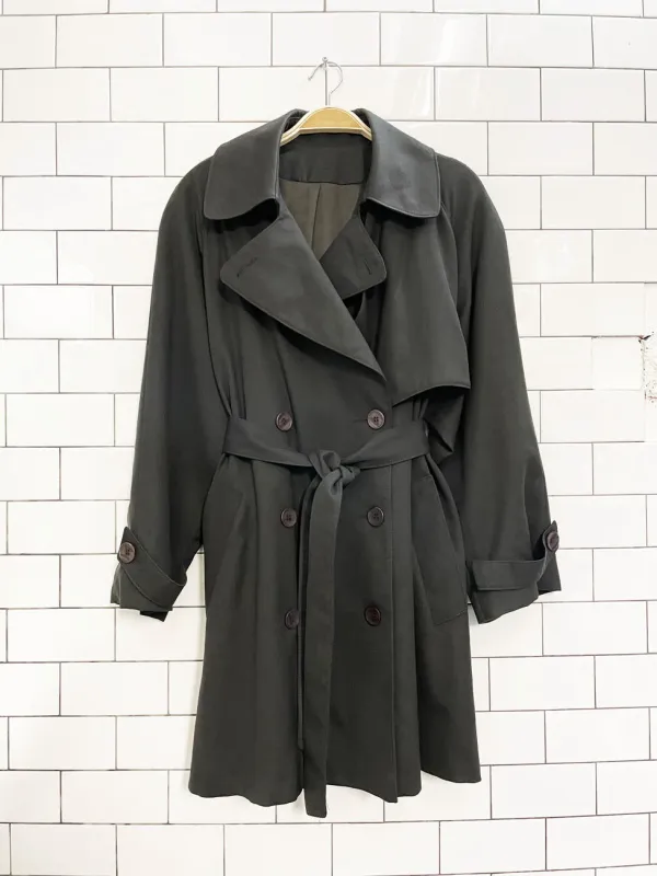 vintage trilogi 100% wool short trench coat sold by Good Market Thrift Store