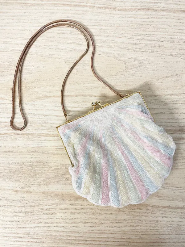 vintage andre cellini seashell beaded shoulder bag sold by Good Market Thrift Store