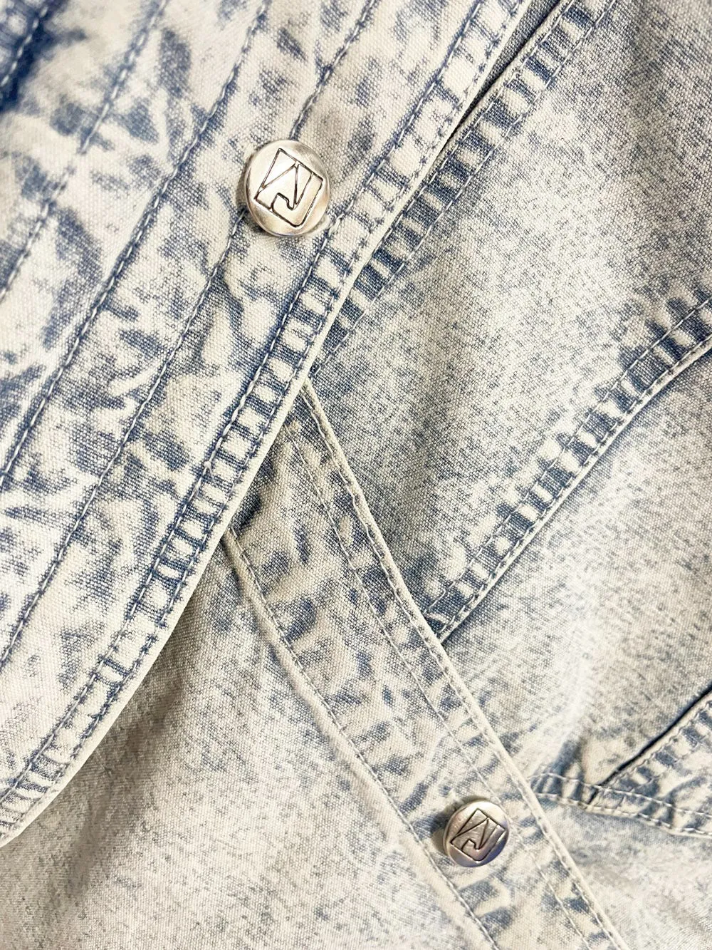 vintage 90s andy johns acid wash denim puffer parka sold by Good Market Thrift Store product image thumbnail 3