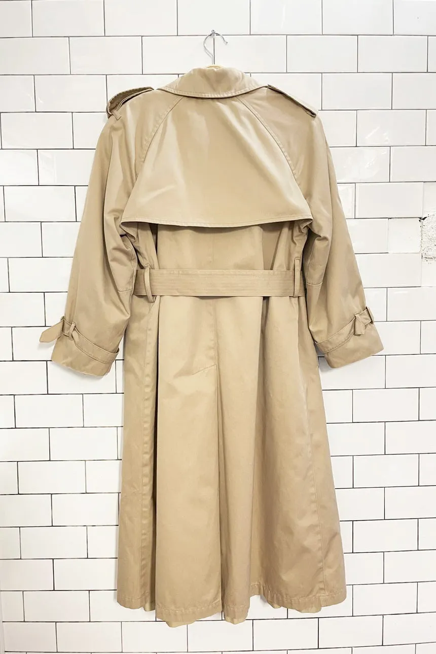 vintage london fog classic belted trench coat | removable wool-blend tartan liner | made in USA sold by Good Market Thrift Store product image thumbnail 3