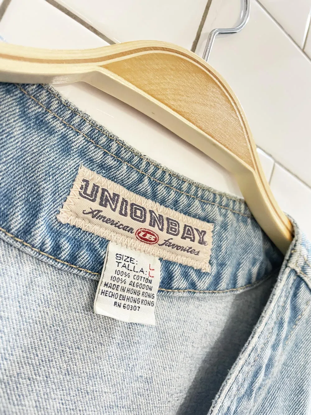 vintage 90s union bay denim vest top sold by Good Market Thrift Store product image thumbnail 3