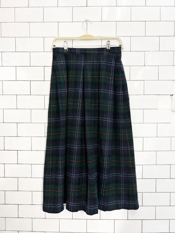 vintage 90s woolrich wool-blend plaid midi skirt sold by Good Market Thrift Store