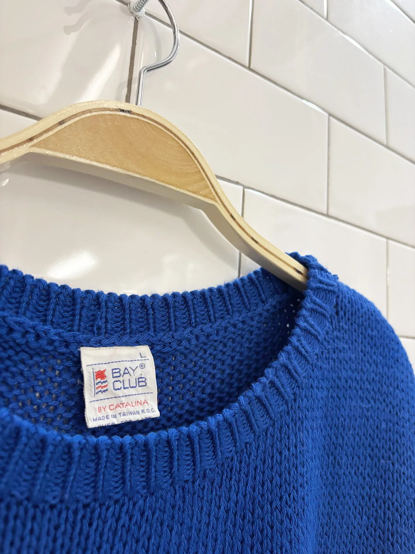 vintage 80s bay club nautical flag knit sweater vest | catalina sold by Good Market Thrift Store product image thumbnail 3