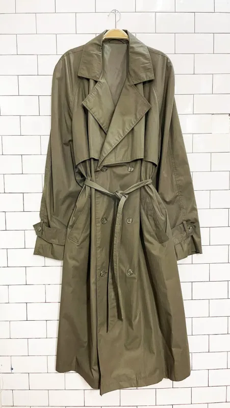 vintage cotton-blend classic belted trench coat sold by Good Market Thrift Store