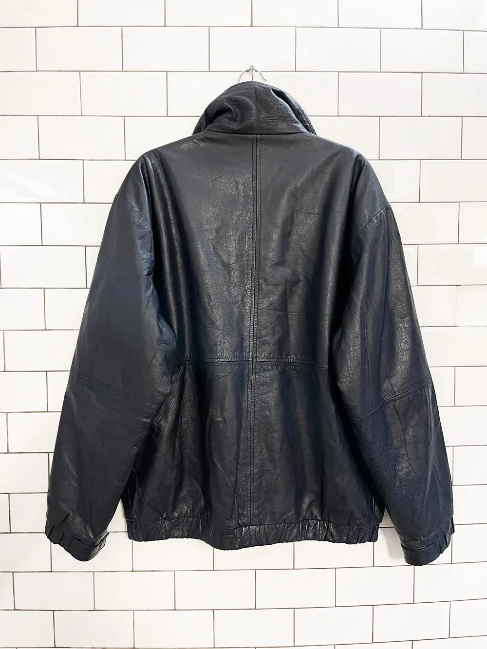 vintage soft leather bomber jacket sold by Good Market Thrift Store product image thumbnail 5