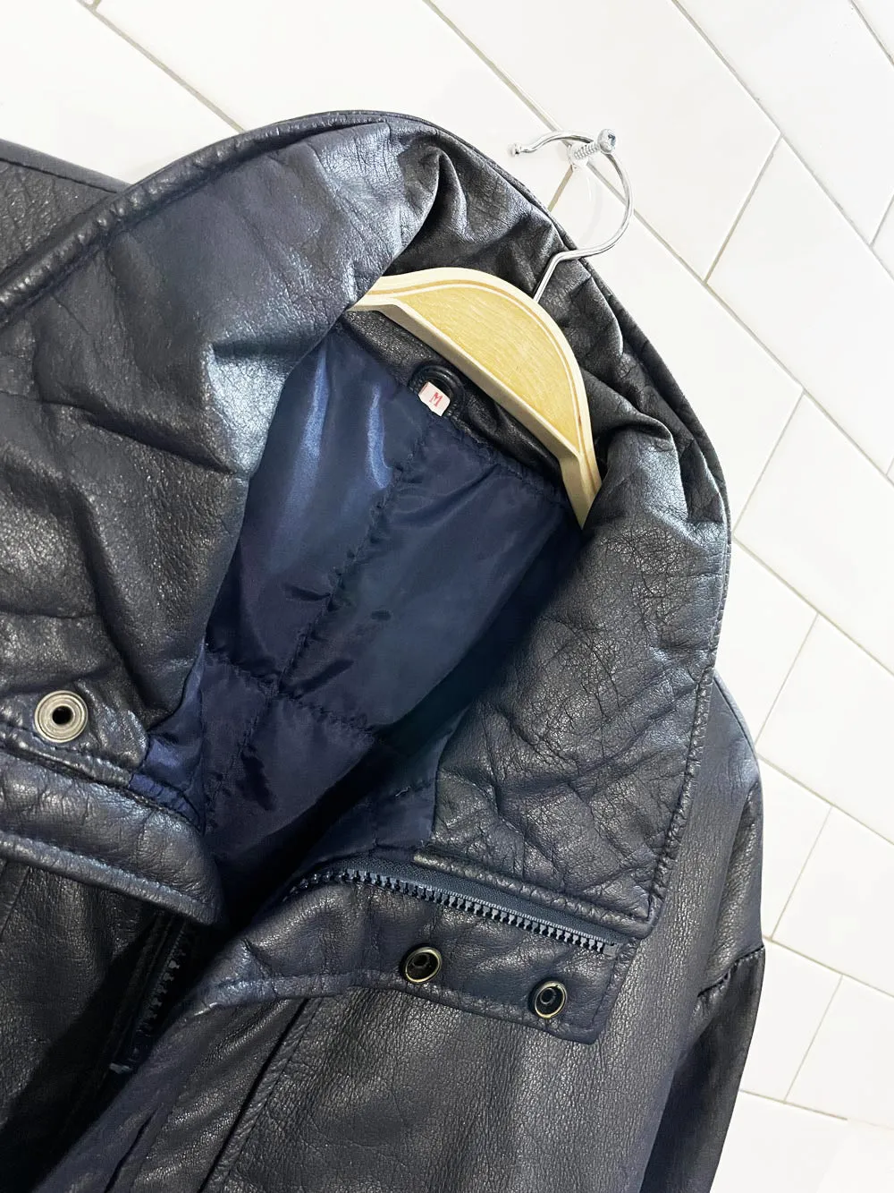 vintage soft leather bomber jacket sold by Good Market Thrift Store product image thumbnail 2