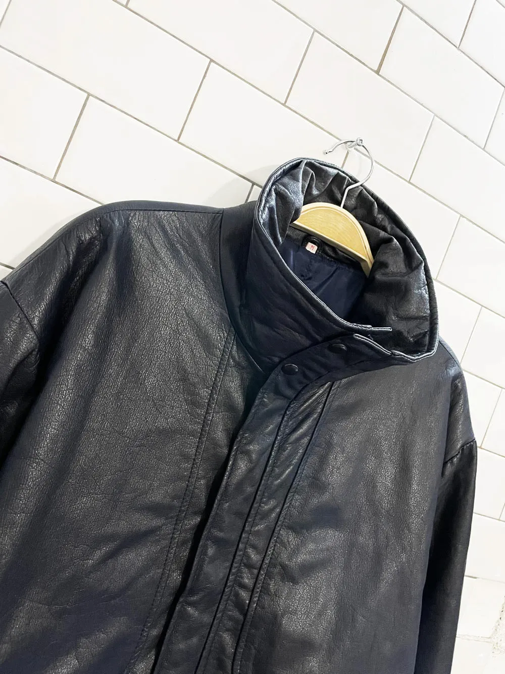 vintage soft leather bomber jacket sold by Good Market Thrift Store product image thumbnail 4