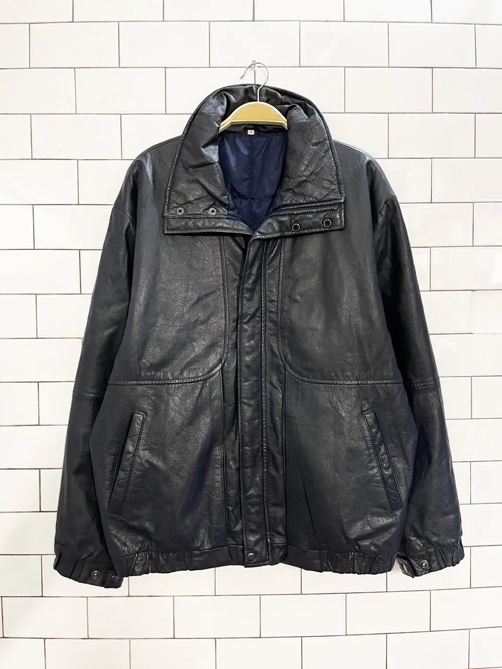 vintage soft leather bomber jacket sold by Good Market Thrift Store