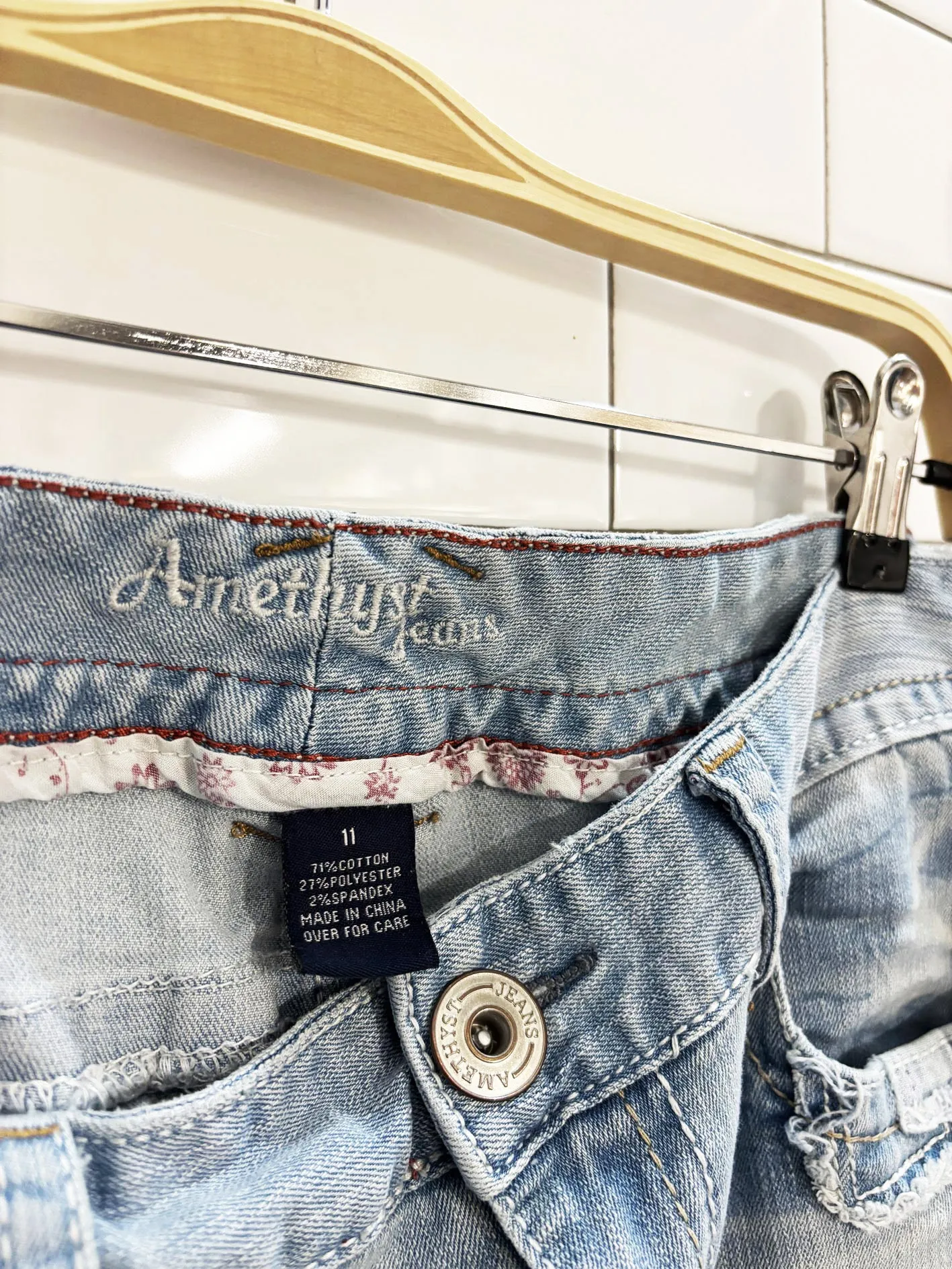 y2k amethyst low rise flare leg stretch jeans sold by Good Market Thrift Store product image thumbnail 4