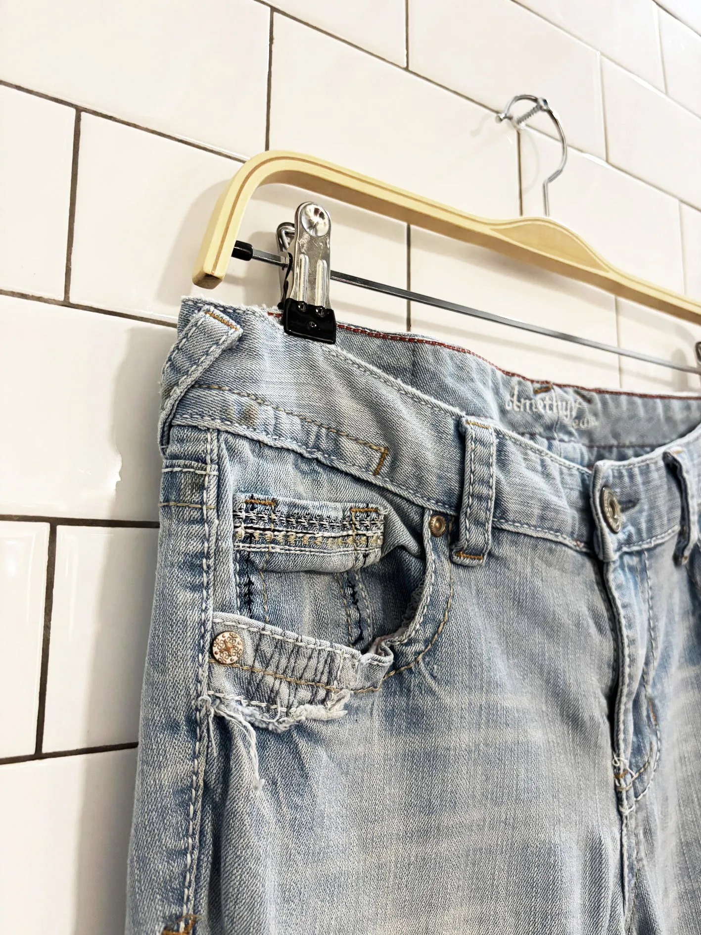 y2k amethyst low rise flare leg stretch jeans sold by Good Market Thrift Store product image thumbnail 5