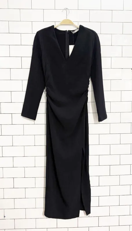 nwt zara ruched waist midi dress sold by Good Market Thrift Store