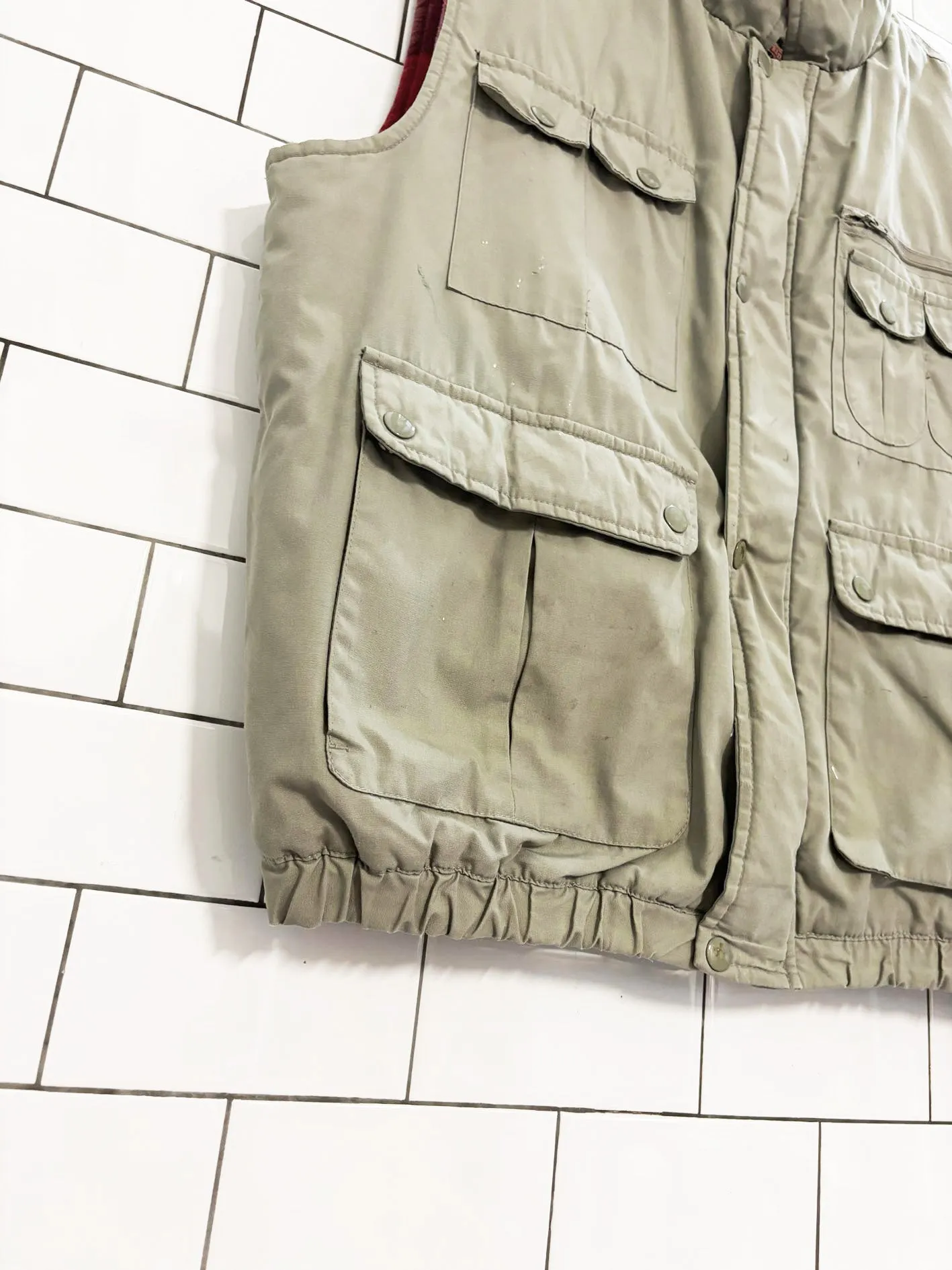 vintage 90s eagles ridge plaid-lined fisherman vest sold by Good Market Thrift Store product image thumbnail 3