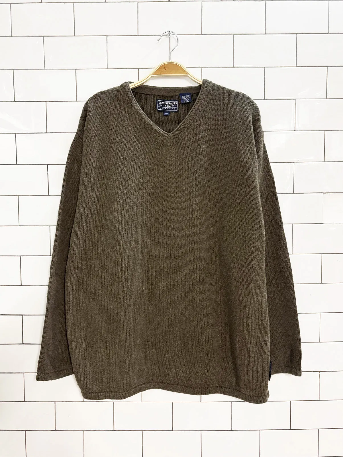 vintage levi strauss cotton knit v-neck sweater sold by Good Market Thrift Store