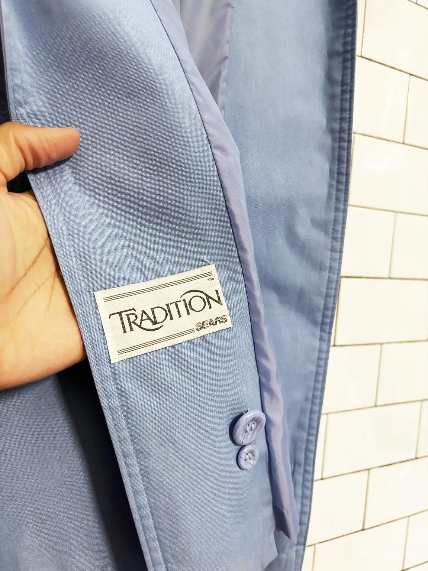 vintage 90s sears tradition hooded-belted trench coat sold by Good Market Thrift Store product image thumbnail 3