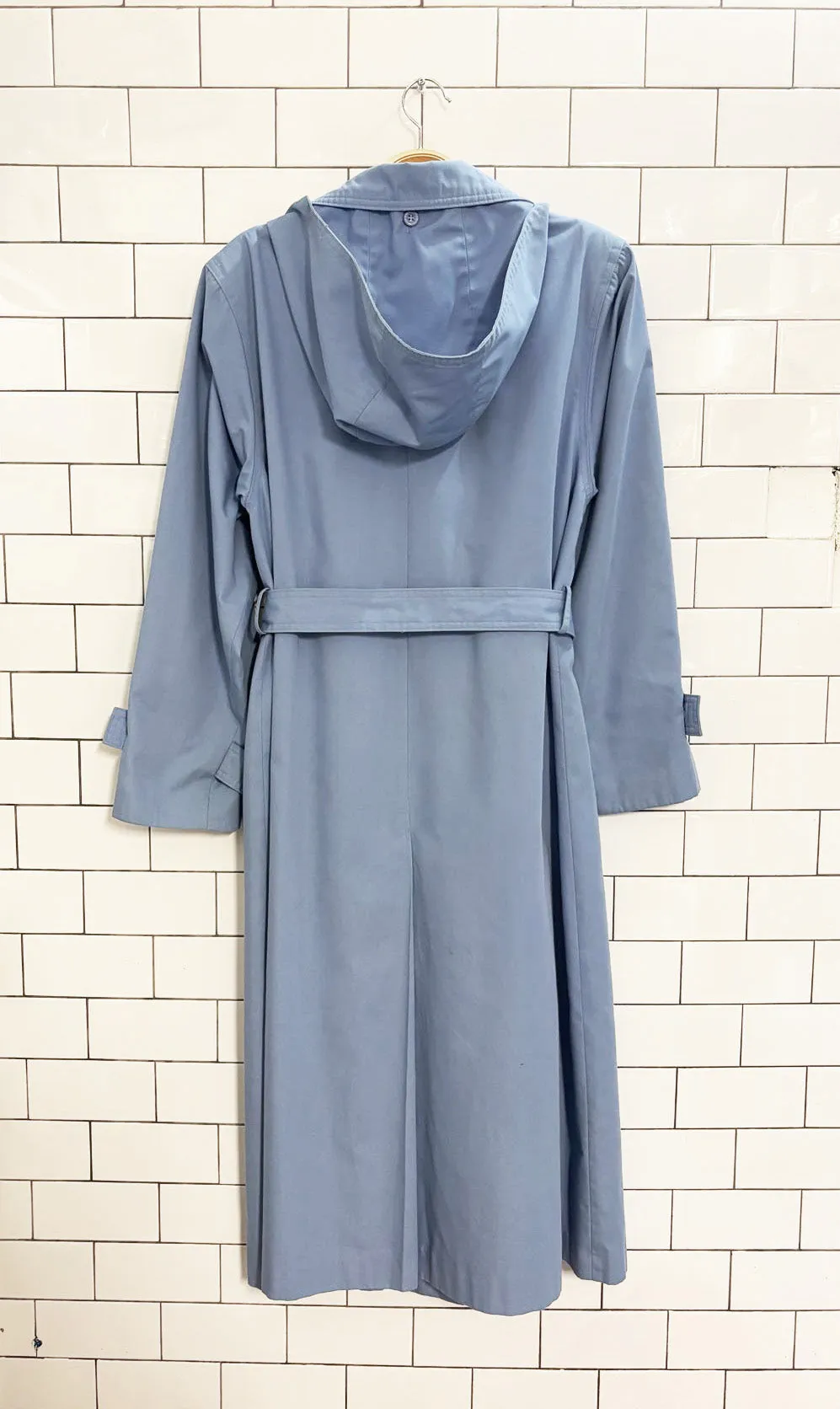 vintage 90s sears tradition hooded-belted trench coat sold by Good Market Thrift Store product image thumbnail 5