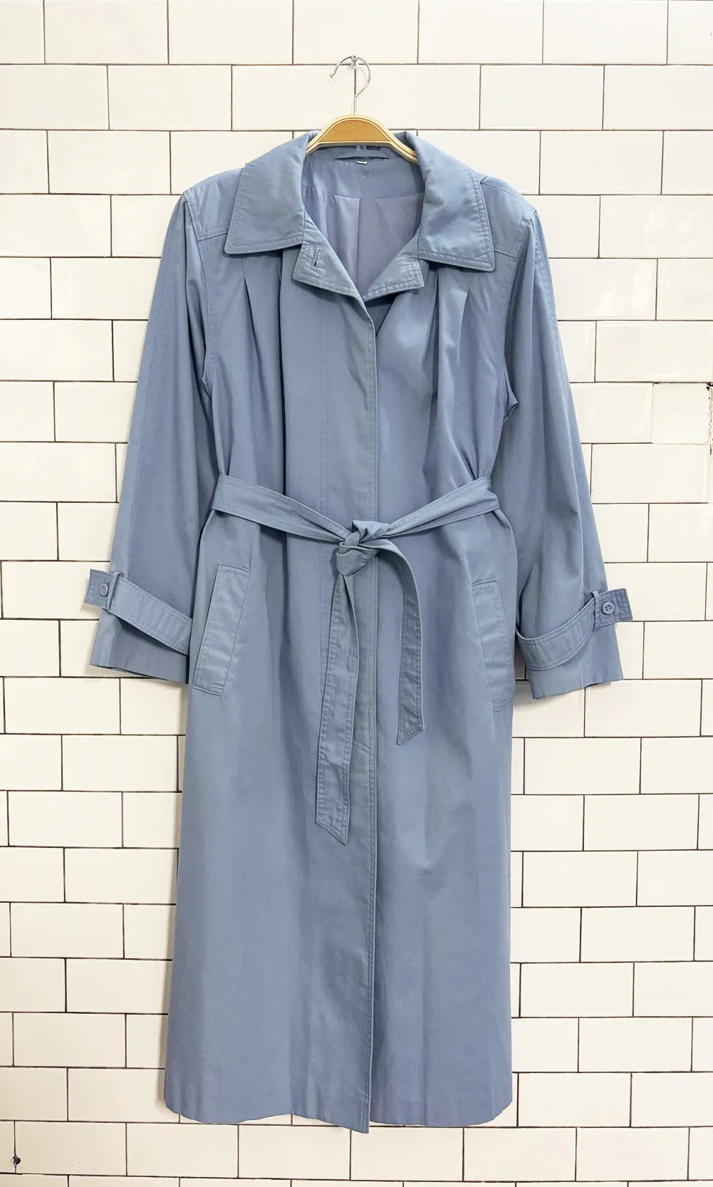 vintage 90s sears tradition hooded-belted trench coat sold by Good Market Thrift Store