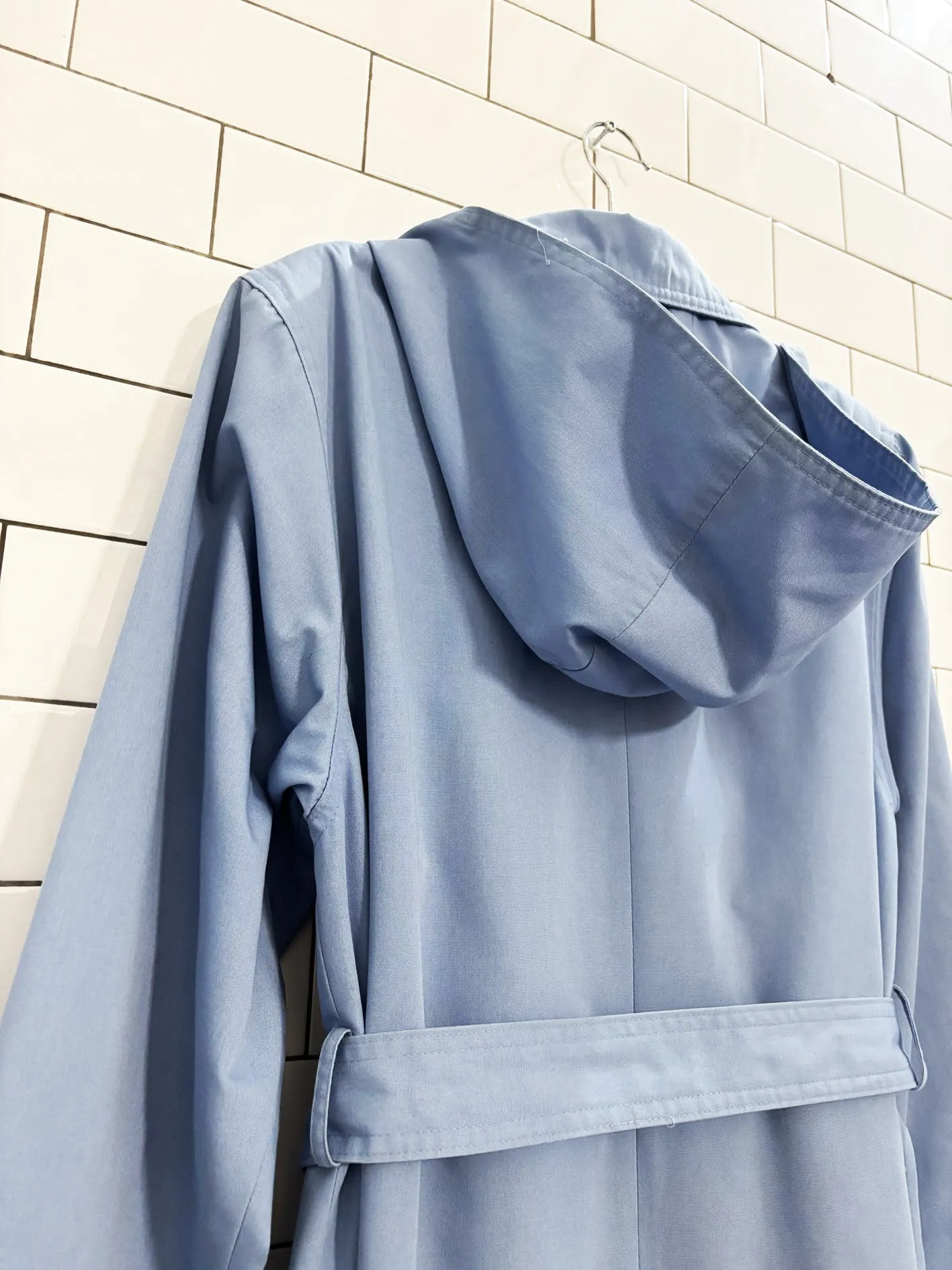 vintage 90s sears tradition hooded-belted trench coat sold by Good Market Thrift Store product image thumbnail 2