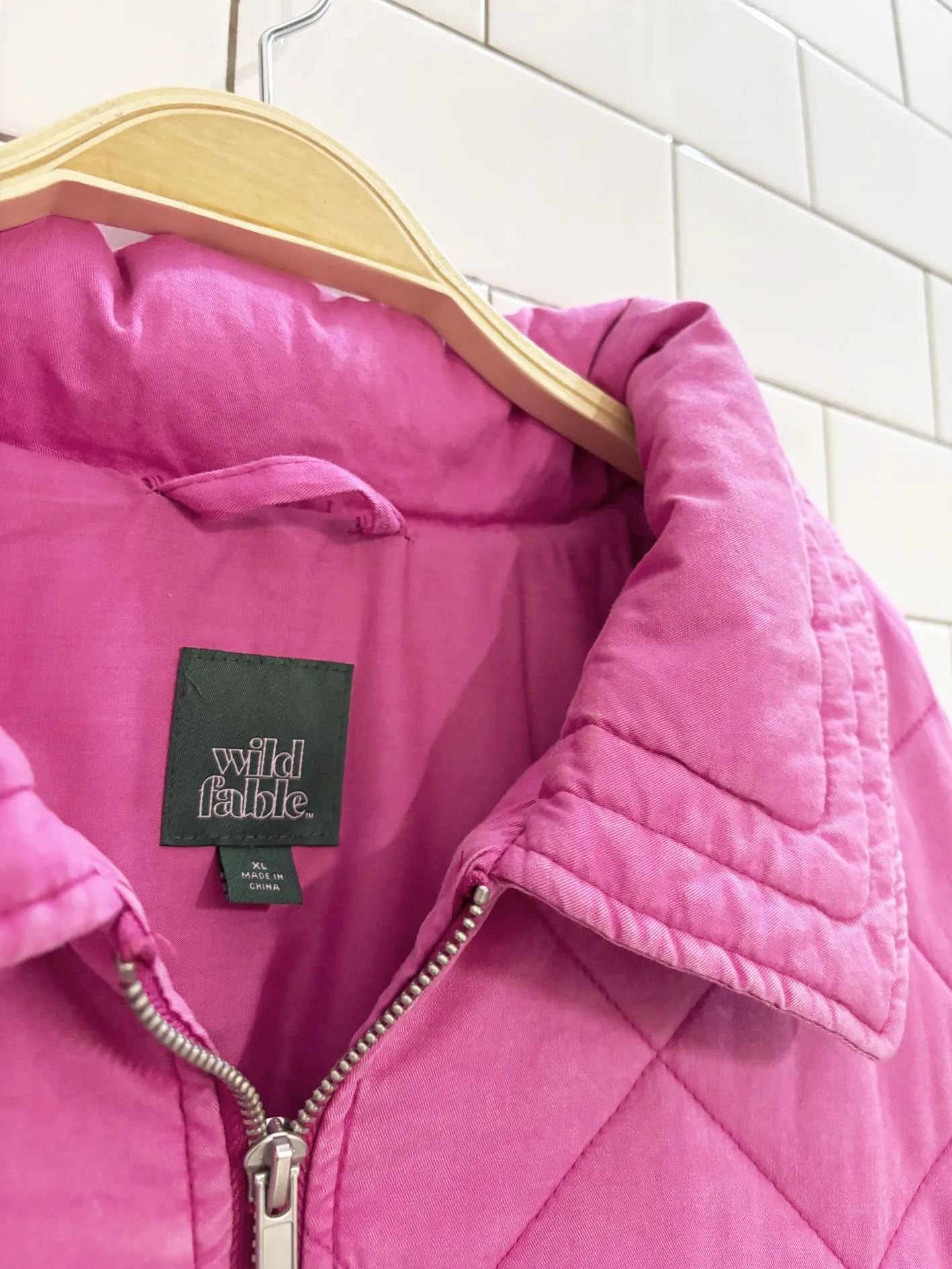 wild fable oversized quilted bomber jacket sold by Good Market Thrift Store product image thumbnail 3