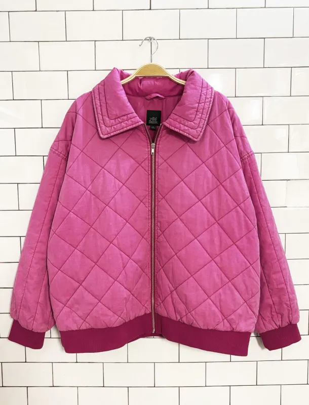 wild fable oversized quilted bomber jacket sold by Good Market Thrift Store