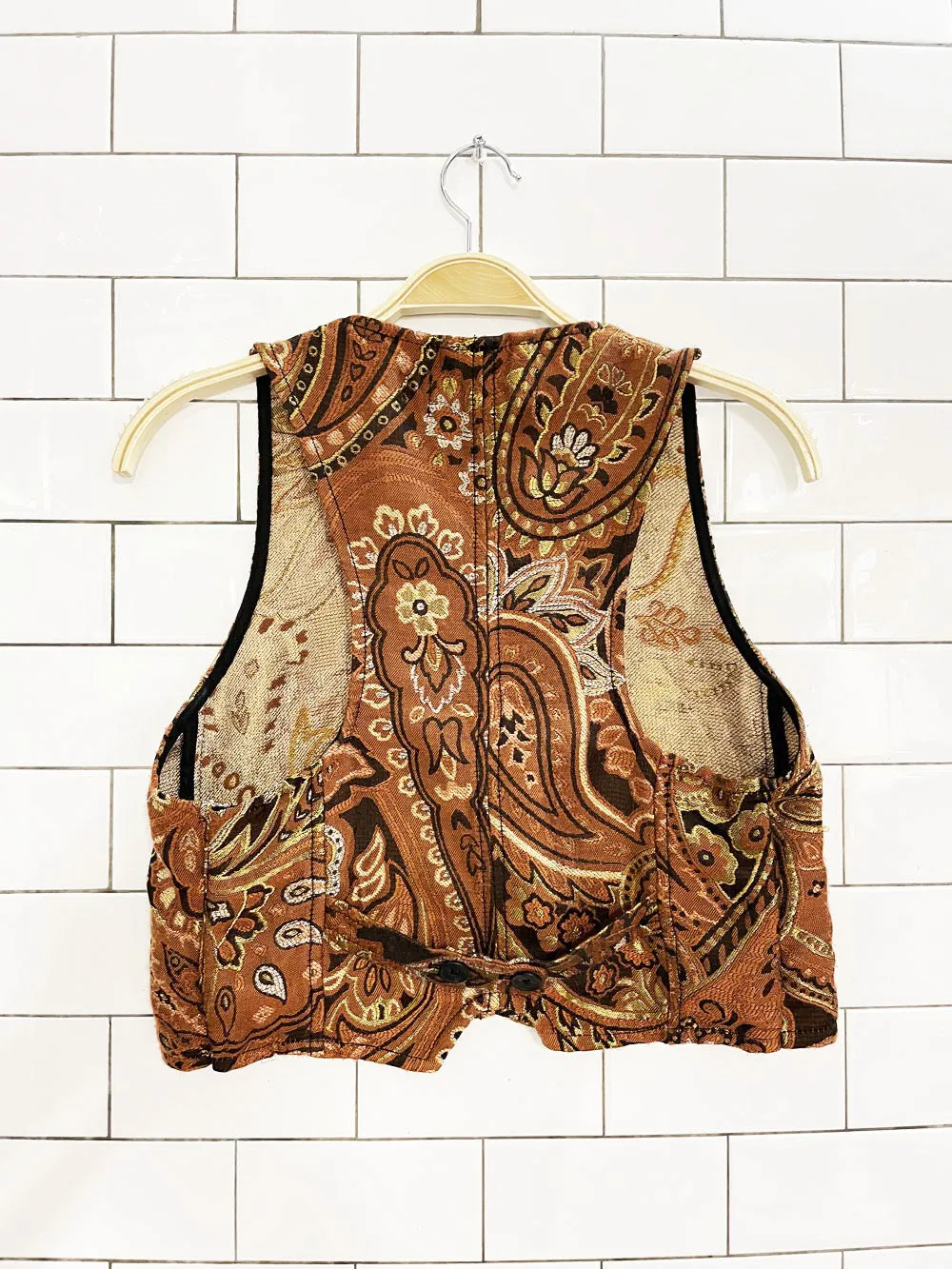 free people paris nights metallic jacquard vest top sold by Good Market Thrift Store product image thumbnail 4