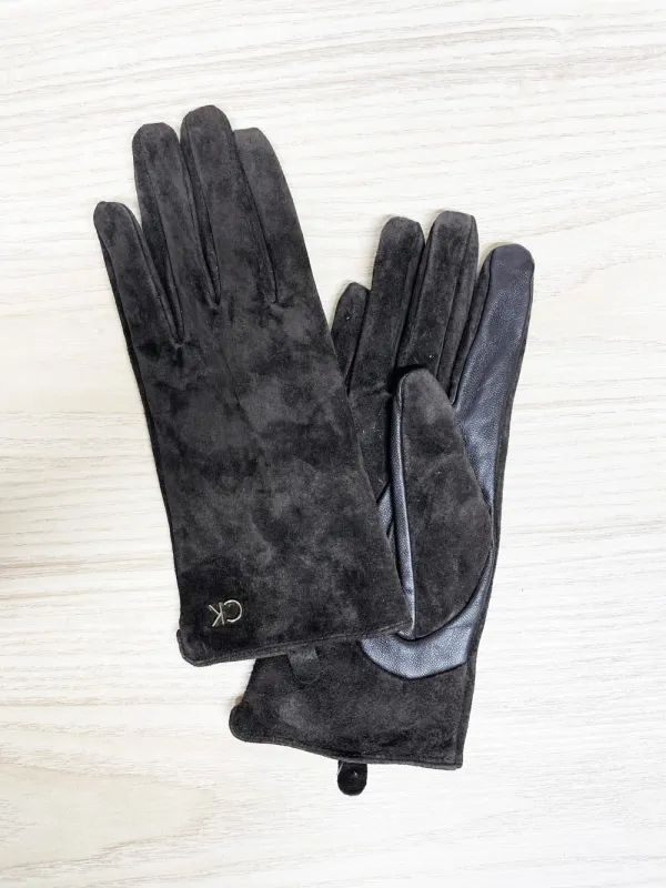 calvin klein suede + leather gloves | lined sold by Good Market Thrift Store