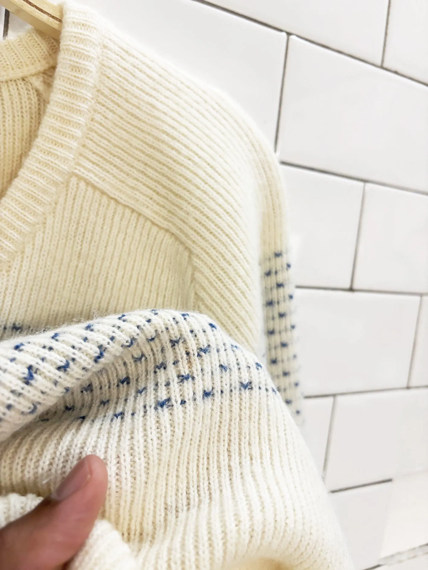 vintage 90s ingo wool blend v-neck sweater sold by Good Market Thrift Store product image thumbnail 5