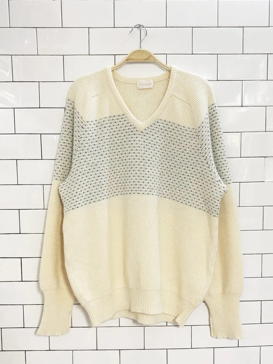 vintage 90s ingo wool blend v-neck sweater sold by Good Market Thrift Store