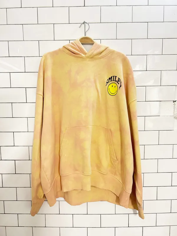 smiley x h&m tie dye graphic oversized hoodie sold by Good Market Thrift Store