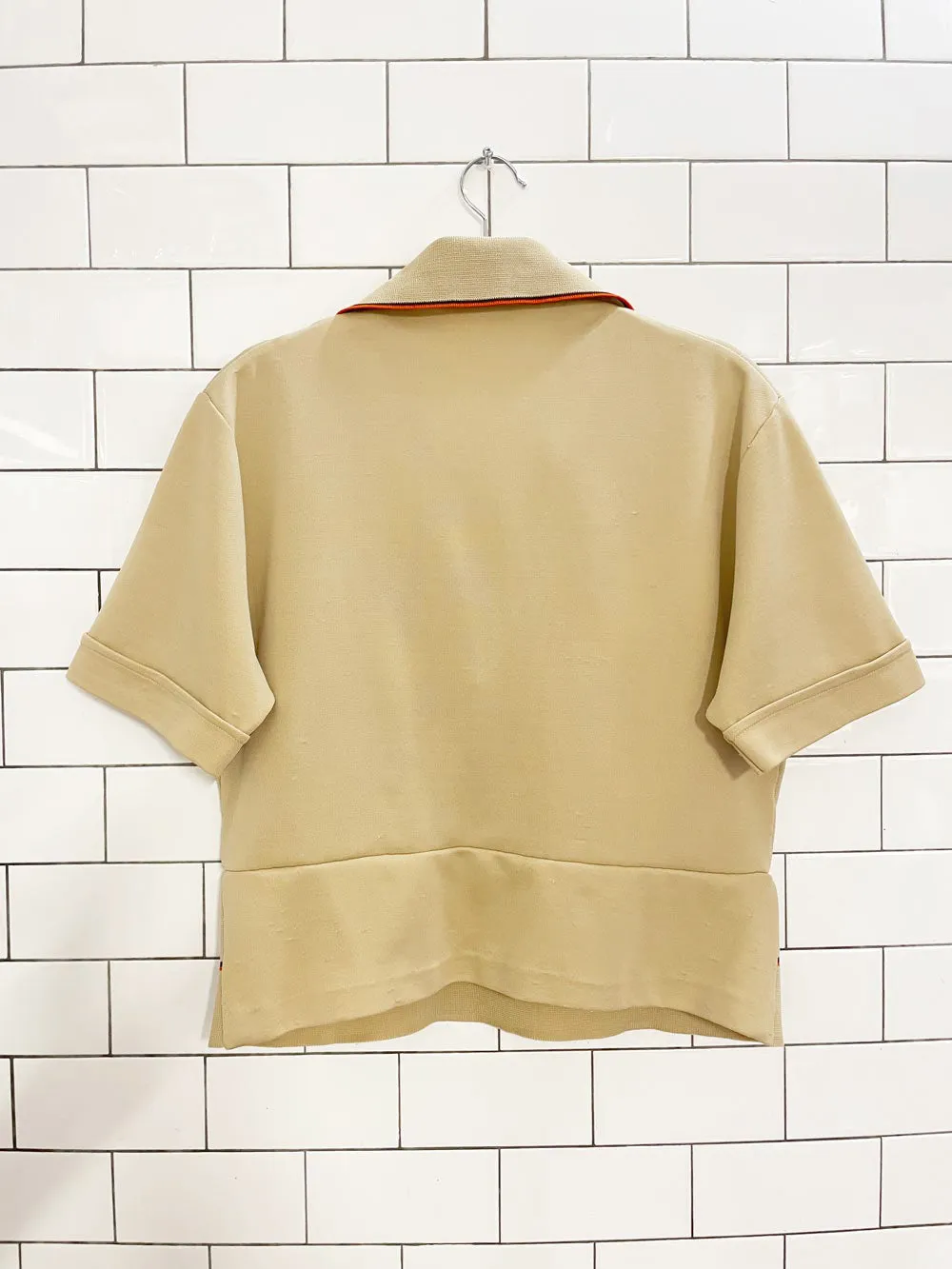 vintage 70s KP knitwear polyknit striped cuff 1/4 button shirt | rework sold by Good Market Thrift Store product image thumbnail 5