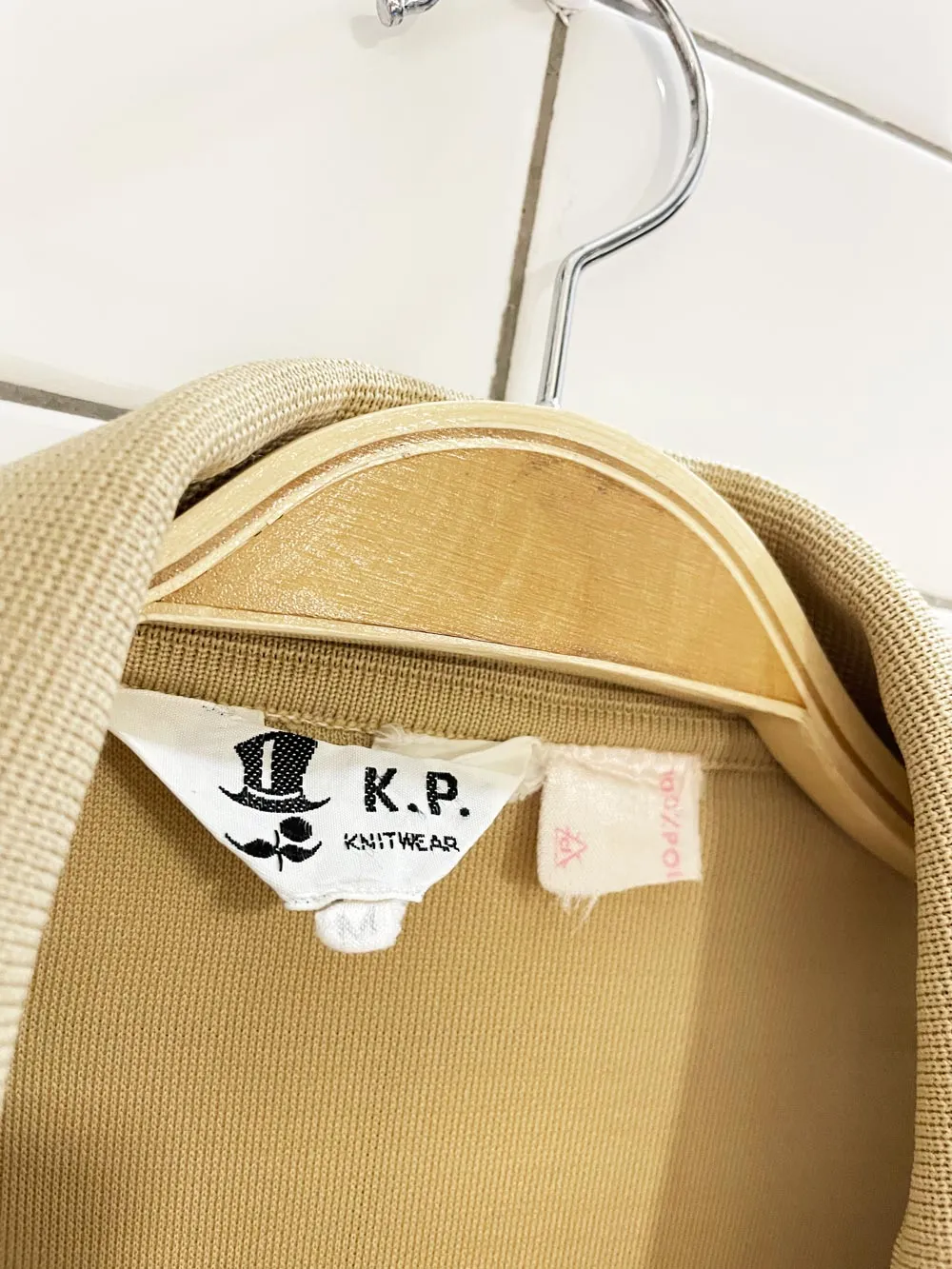 vintage 70s KP knitwear polyknit striped cuff 1/4 button shirt | rework sold by Good Market Thrift Store product image thumbnail 3