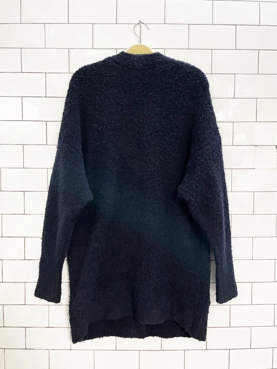 frame wool-alpaca boucle chunky knit boyfriend cardigan sold by Good Market Thrift Store product image thumbnail 5